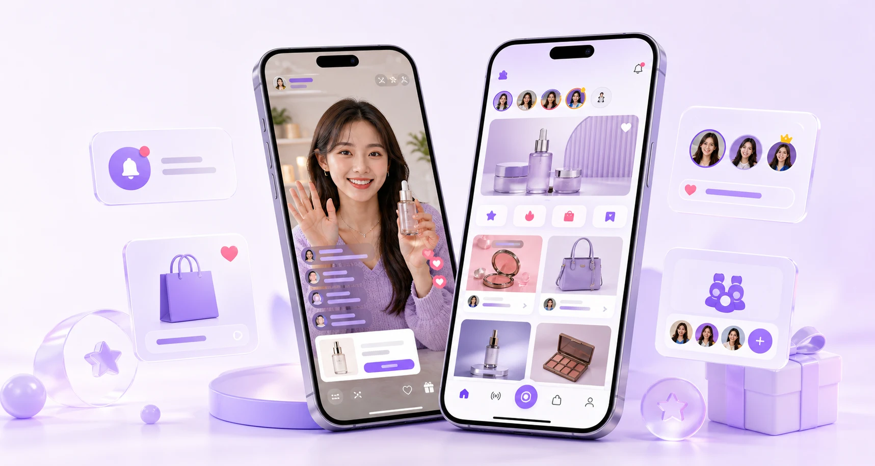 키키스타 라이트 라이브 커머스 앱 화면